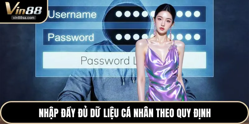 Nhập đầy đủ dữ liệu cá nhân theo quy định