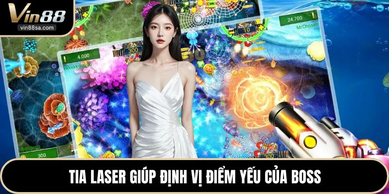 Tia laser giúp định vị điểm yếu của boss